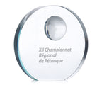 Branded Globe Pattern Glass Trophy