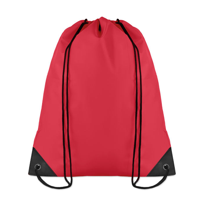 Branded 190T Polyester Drawstring Bag in Red