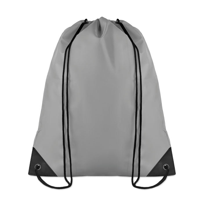Branded 190T Polyester Drawstring Bag in Grey