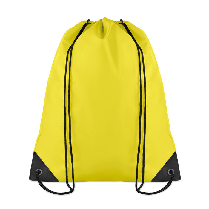 Branded 190T Polyester Drawstring Bag in Yellow