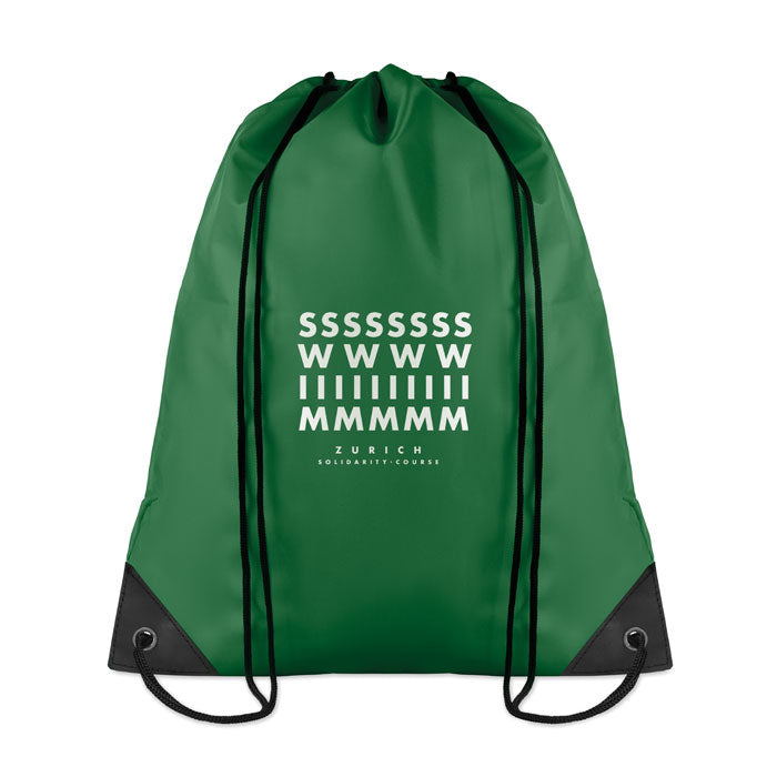 Branded 190T Polyester Drawstring Bag in Green
