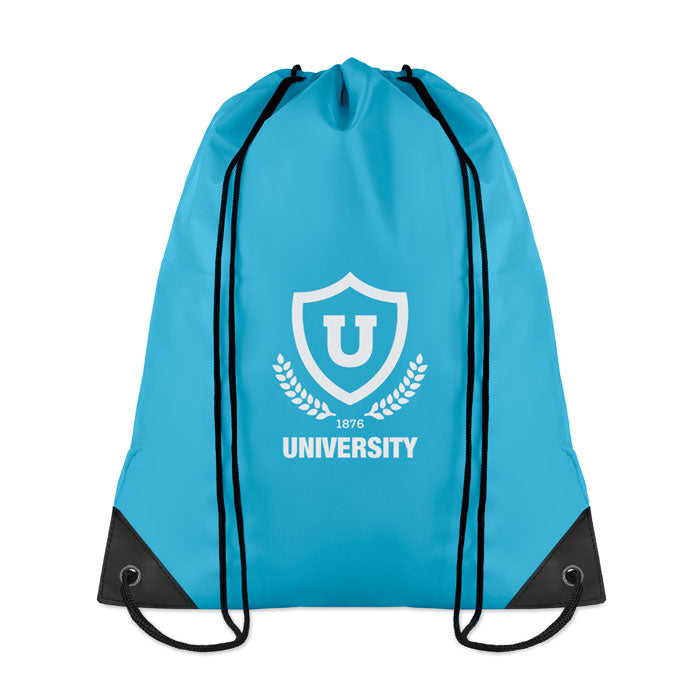 Branded 190T Polyester Drawstring Bag in Blue