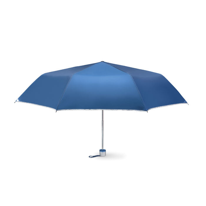 Branded 21 Inch Silver Lined Foldable Umbrella in Blue