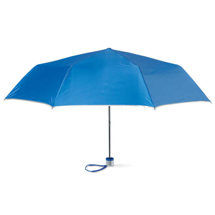 Branded 21 Inch Silver Lined Foldable Umbrella in Blue