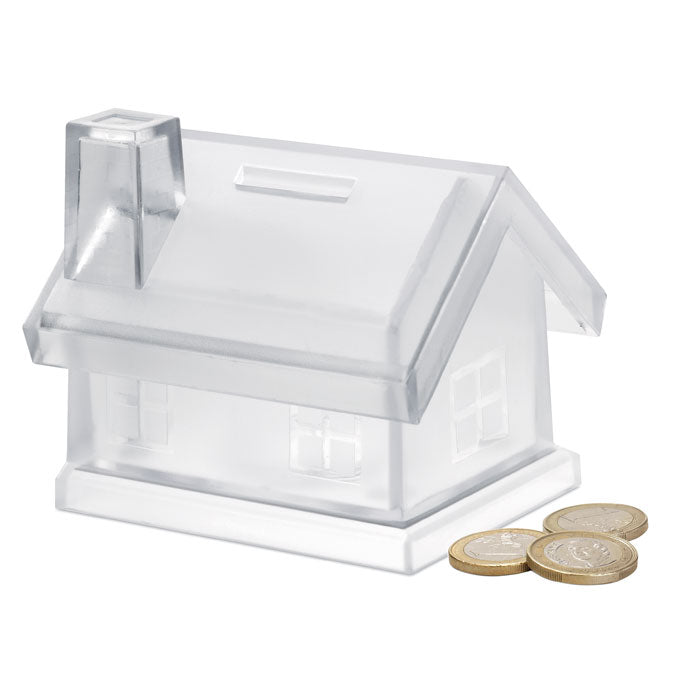 Branded Plastic House Coin Bank without branding