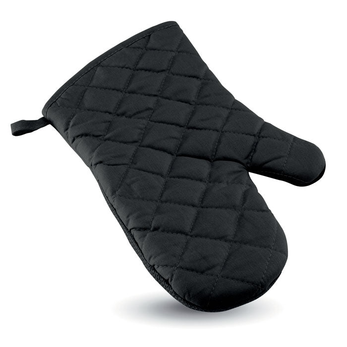 Branded Cotton Oven Glove in Black