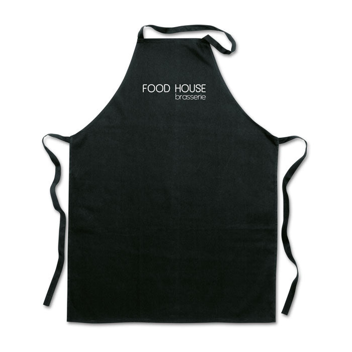 Branded Cotton Kitchen Apron 180gsm in Black