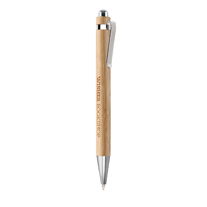 Branded Bamboo Ball Pen with Chrome Fitting
