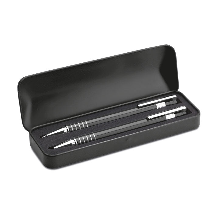 Branded Aluminium Pen and Pencil Set in Metal Box without branding