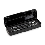Branded aluminium pen and pencil set in metal box