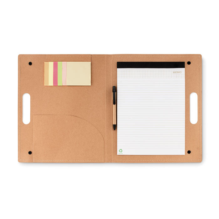 Branded Recycled Carton Conference Folder with Notepad and Pen