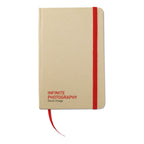 Branded A6 Plain Recycled Hard Cover Notebook in Red