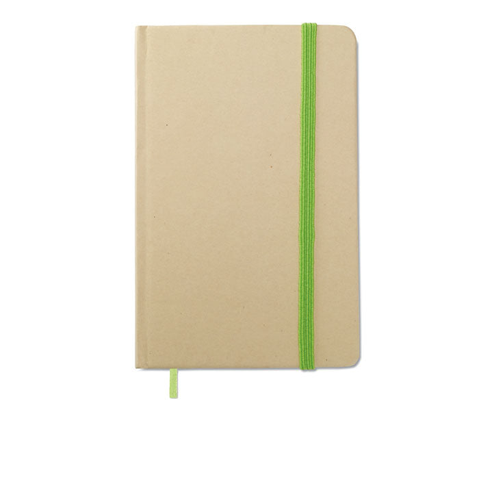 Branded A6 Plain Recycled Hard Cover Notebook in Green