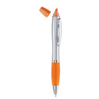 Branded 2-in-1 Pen and Highlighter - Silver Satin without branding