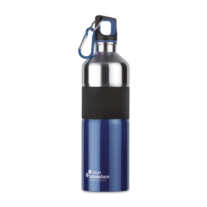 Branded Bicolour Stainless Steel Bottle in Blue