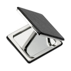 Branded Double Magnetic Mirror in Square PU Cover in Black