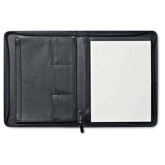 Branded A4 Zipped Conference Folder with Bonded Leather Cover without branding