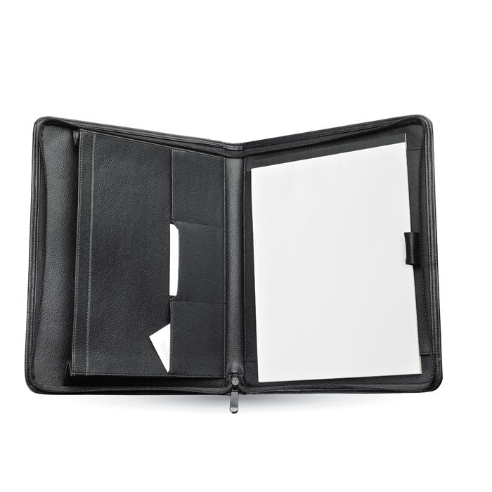 Branded A4 Zipped Conference Folder with Bonded Leather Cover