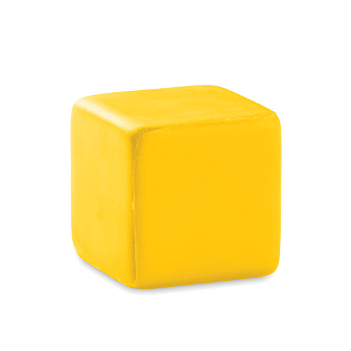 Branded Anti-Stress PU Square in Yellow