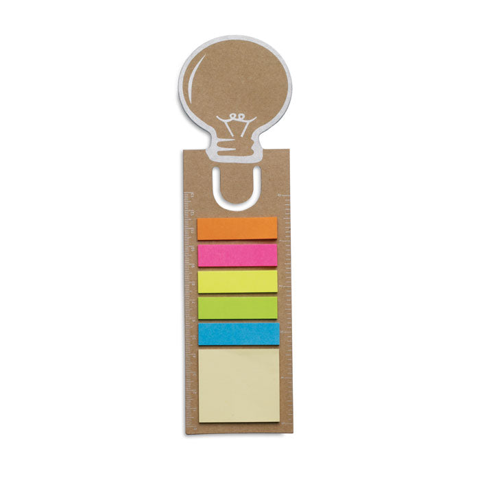 Branded Lightbulb Bookmark with Sticky Memo Pad