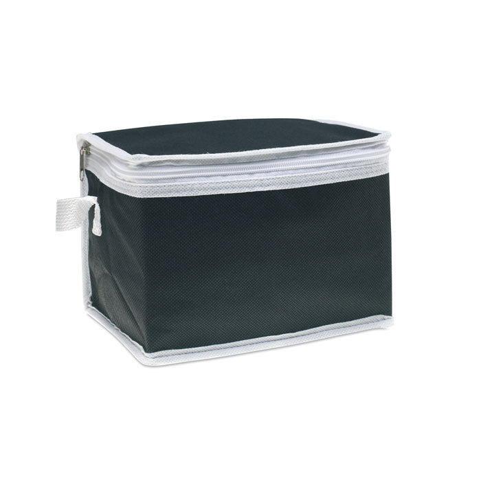 Branded Nonwoven 6 Can Cooler Bag in Black