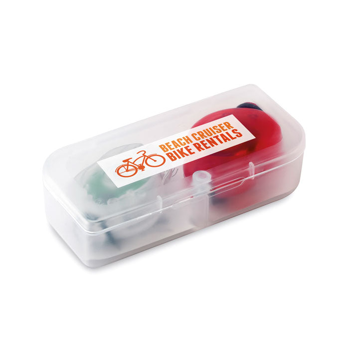 Branded Red and White Bicycle Light Set