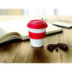 Branded PP Tumbler with Silicone Lid and Ring in use