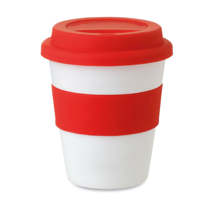 Branded PP tumbler with silicone lid and ring