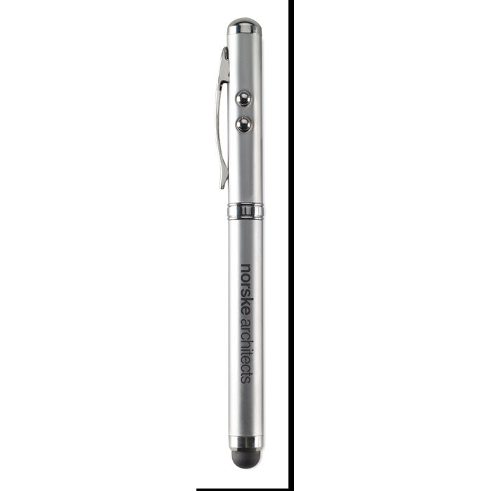 Branded Laser Pointer Touch Pen in Tin Box in use