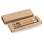 Branded bamboo stylus pen and pencil set