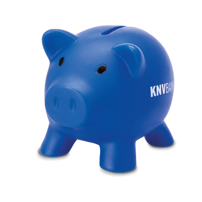 Branded PVC Piggy Bank in Blue