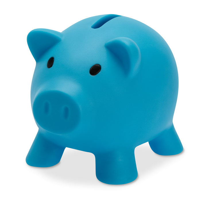 Branded PVC Piggy Bank in Blue