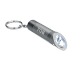 Branded Metal LED Torch Key Ring with Bottle Opener in Grey