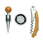 Branded Bamboo Box Wine Set with Corkscrew without branding