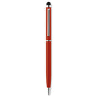 Branded Twist Stylus Pen with Chrome Clip in Red