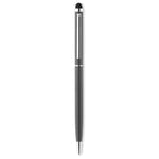 Branded Twist Stylus Pen with Chrome Clip in Silver