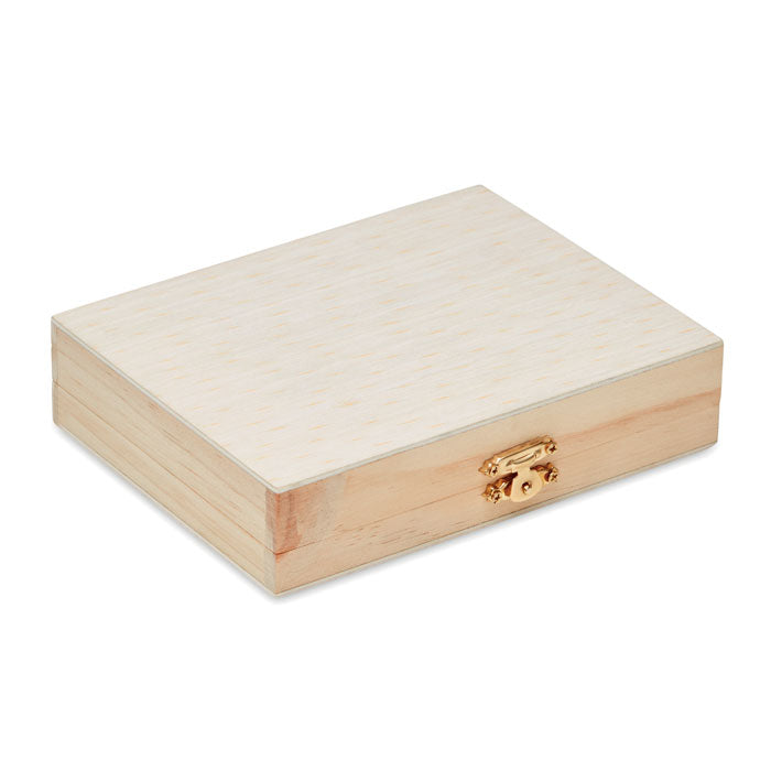 Branded Mini Artist Set in Wooden Box without branding