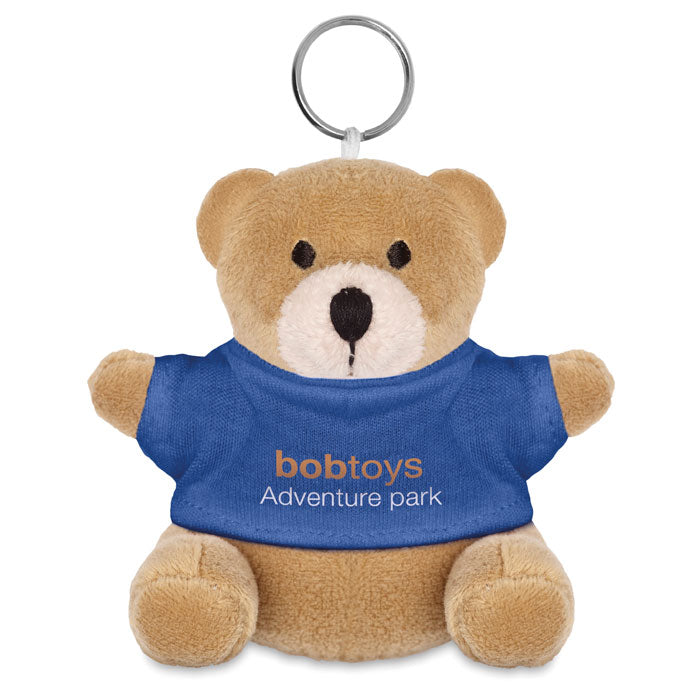 Branded Teddy Bear Plush Keyring in Blue