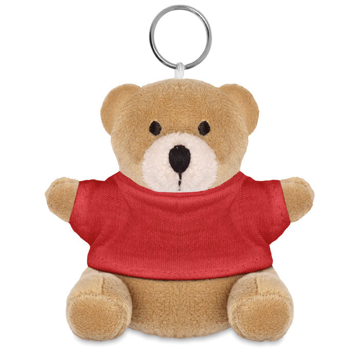 Branded Teddy Bear Plush Keyring in Red