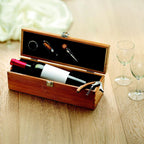 Branded Bamboo Gift Box Wine Set for One Bottle in use