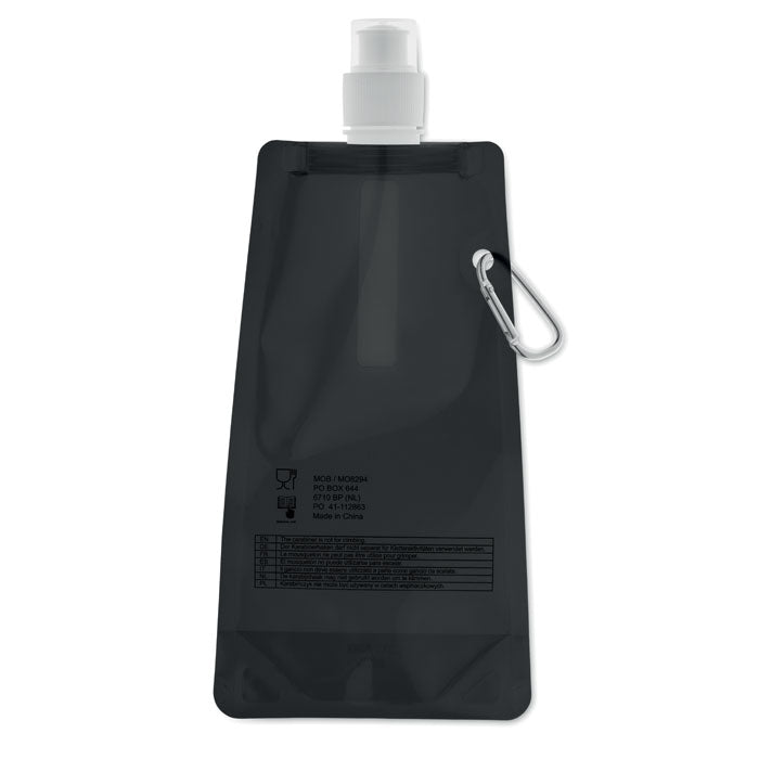 Branded foldable PET bottle, open
