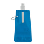 Branded Foldable PET Bottle with Carabiner in Blue