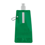 Branded Foldable PET Bottle with Carabiner in Green