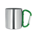 Branded Double Wall Mug with Carabiner Handle - 220ml without branding