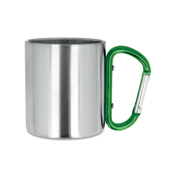 Branded Double Wall Mug with Carabiner Handle - 220ml without branding