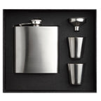 Branded Slim Hip Flask Set with 2 Cups 175ml