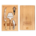 Branded Bamboo Cheese and Wine Set