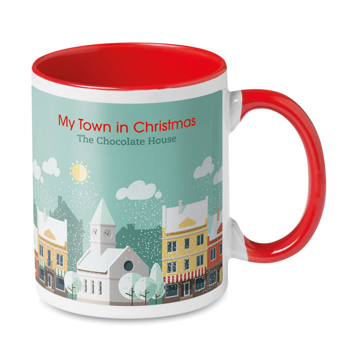 Branded Coloured Sublimation Mug in Red