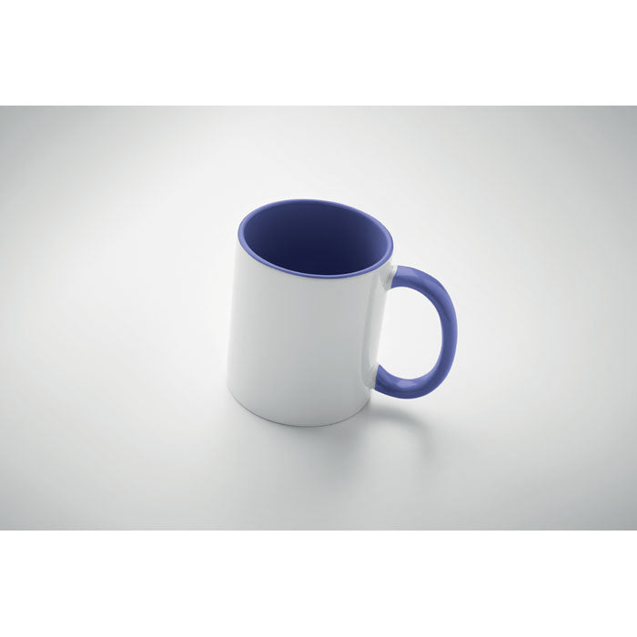 Branded coloured sublimation mug, top view