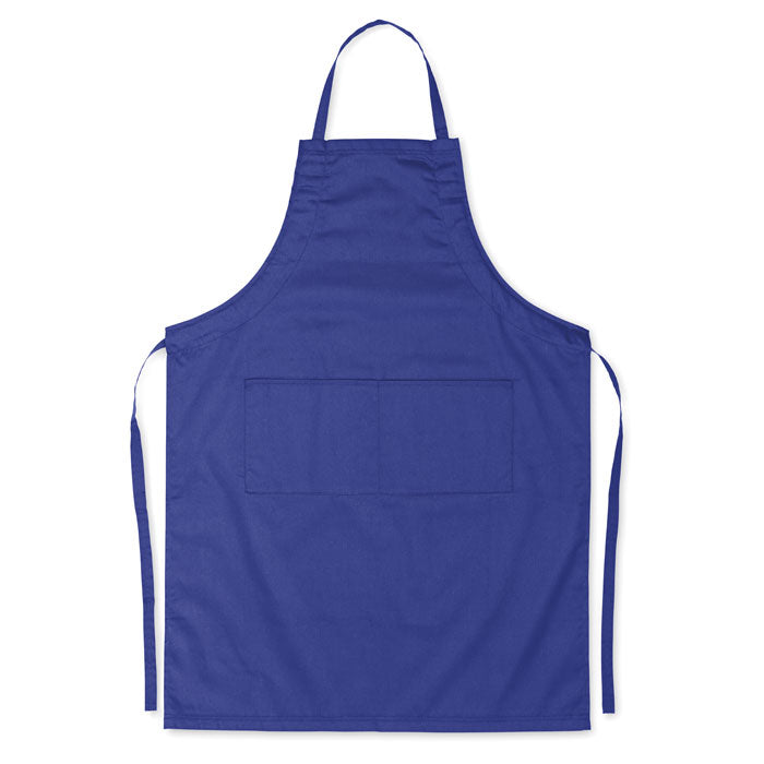 Branded Adjustable Kitchen Apron with 2 Pockets in Blue